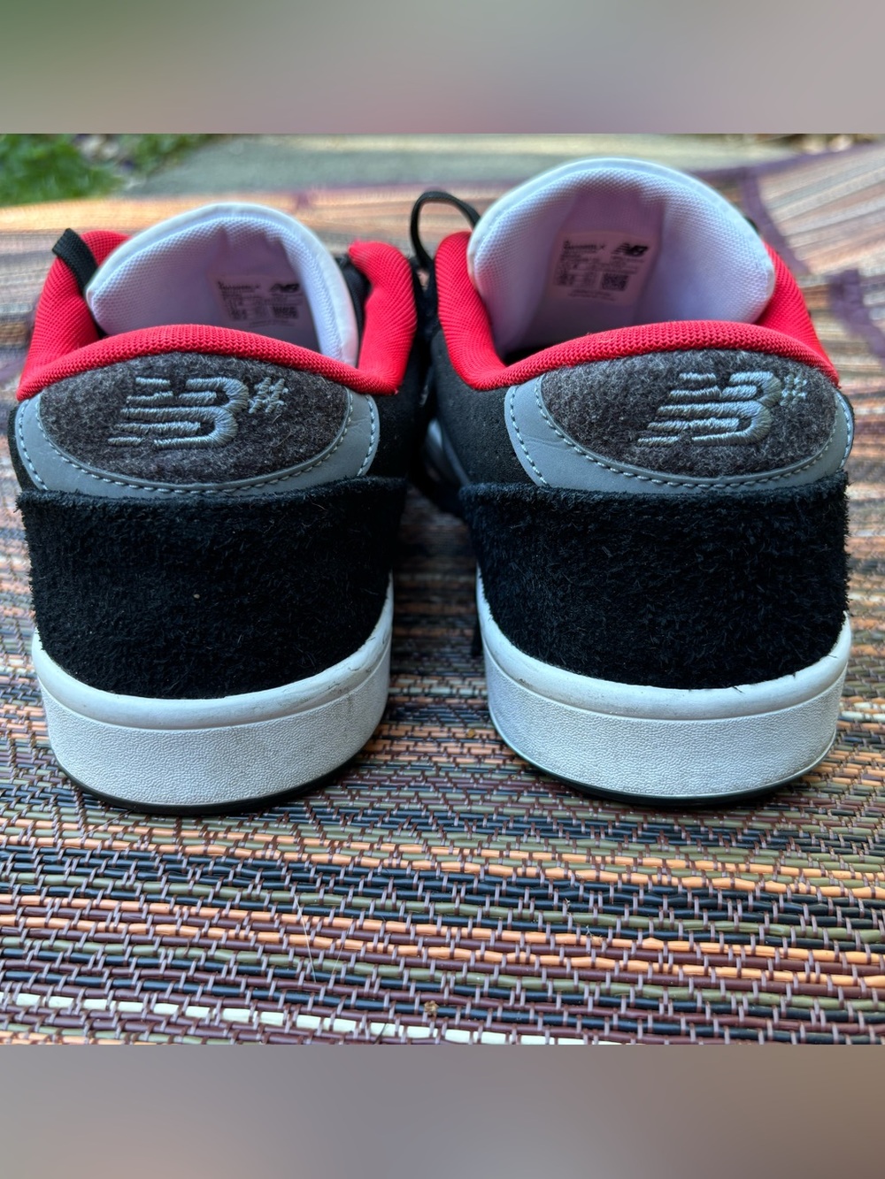New Balance Men’s Black and Red Suede Sneakers - Picture 3 of 6